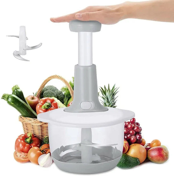 Manual Hand Push Chopper | Multi-functional Vegetable Meat Grinder, Grater, Chopper -