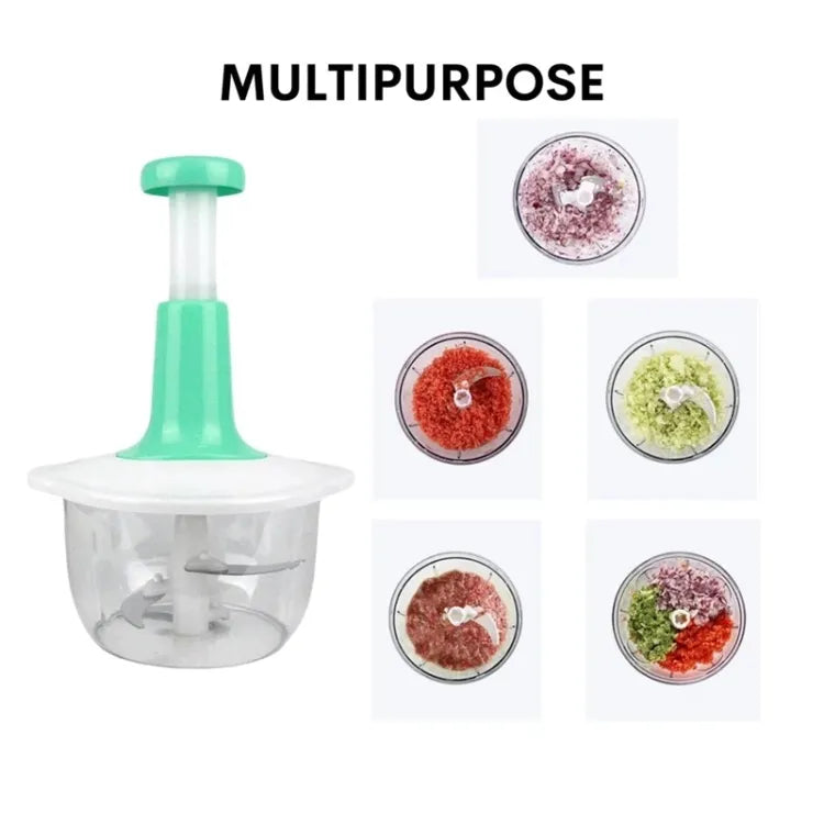Manual Hand Push Chopper | Multi-functional Vegetable Meat Grinder, Grater, Chopper -
